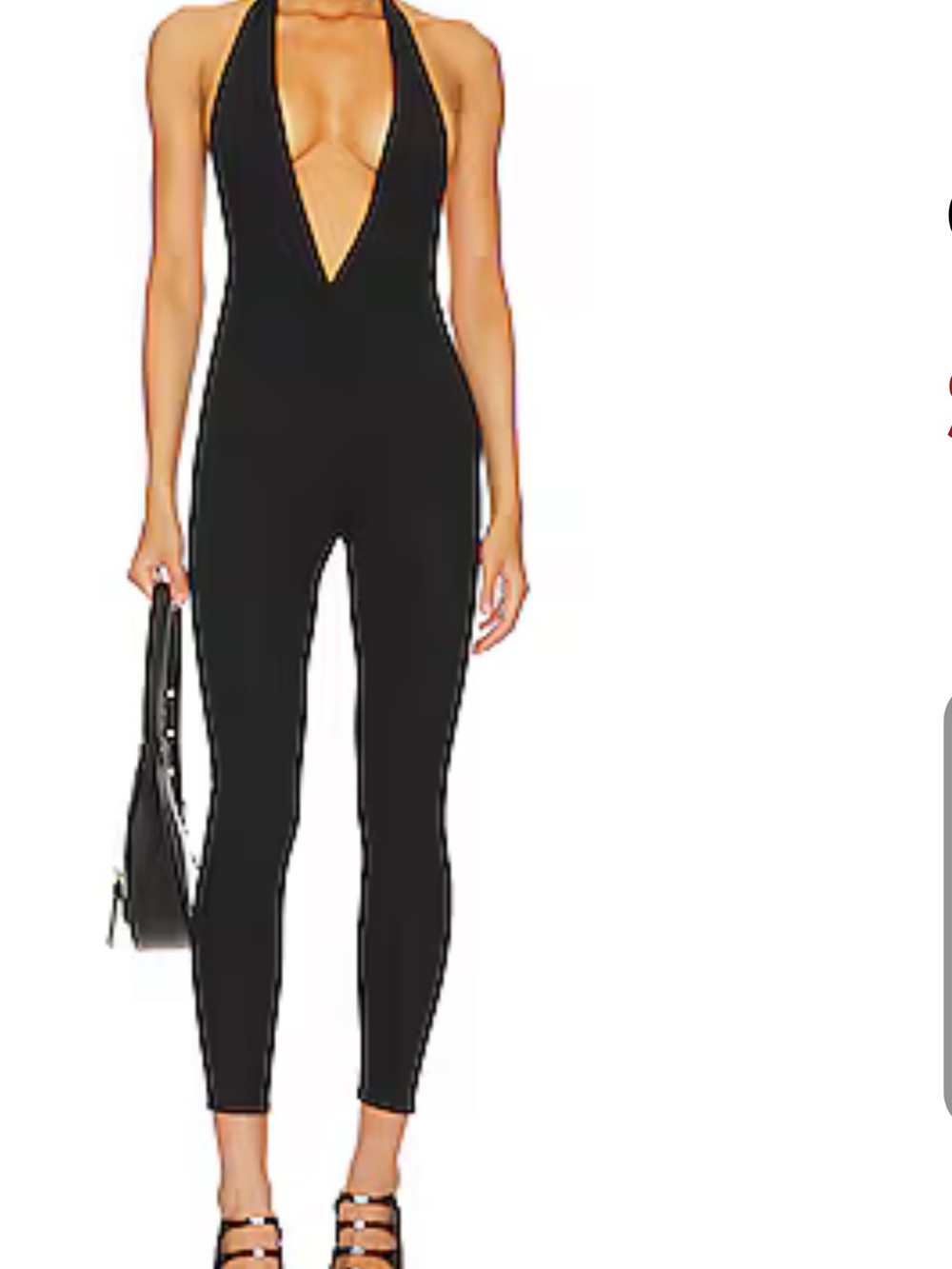 Miaou Black Plunge Halter Jumpsuit